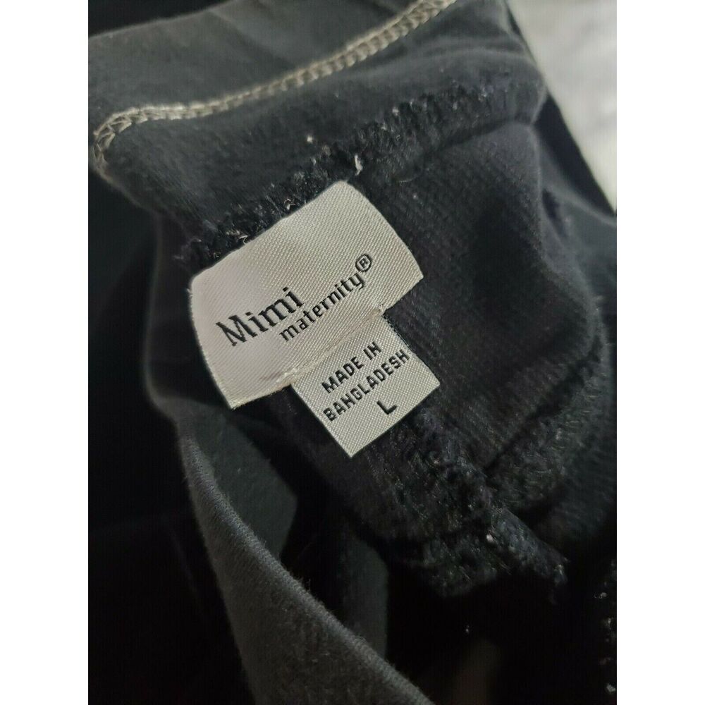MiMi Maternity Pants Size L Womens Black Corduroy Straight Leg Bottoms - Picture 5 of 5